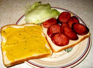 Fried Kielbasa Sandwich