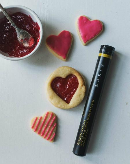 Golden Matcha Shortbread Cookies