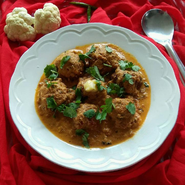 Paneer Stuffed Cauliflower Kofta in Butter Masala Gravy